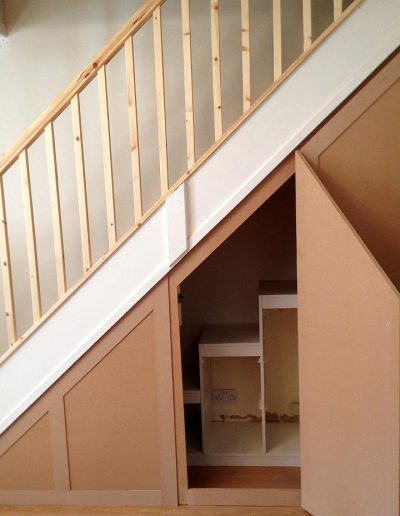 BI Folding Understairs Unit and New Spindles Doors Open